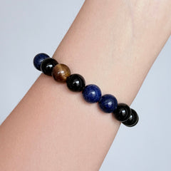 Black Obsidian and Sodalite Crystal Bracelet