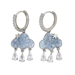 Cloud Crystal Drop Earrings