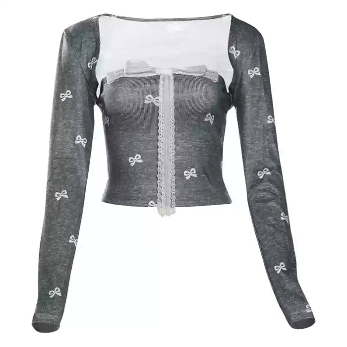 Coquette Girl Bow Top & Mini Skirt Co-Ord