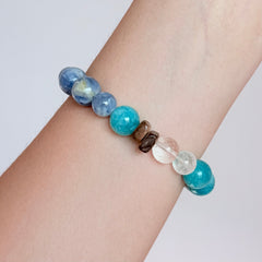 Blue Kyanite & Amazonite Bracelet with Clear Quartz