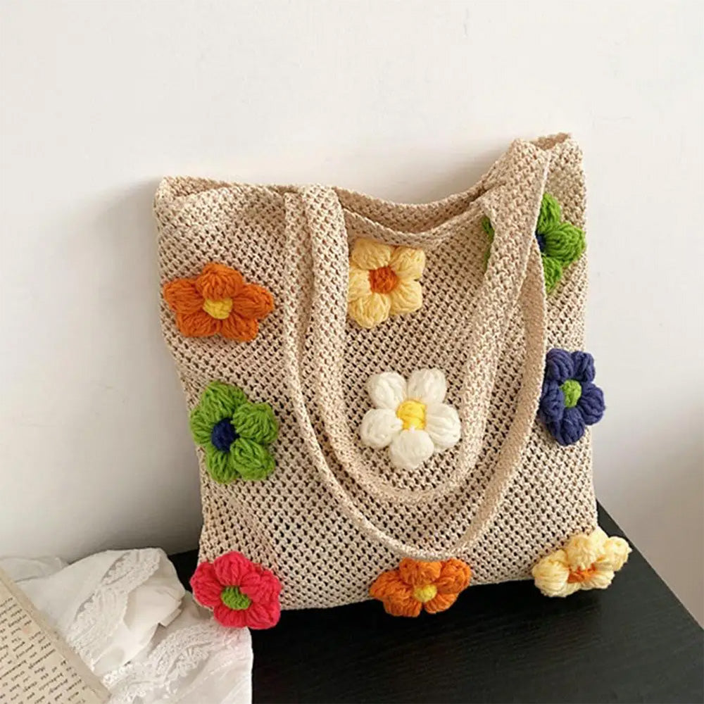 Daisy Crochet Tote Bag