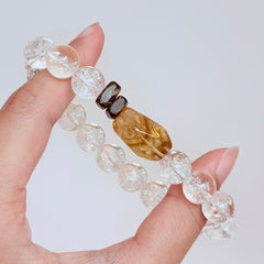 Citrine & Clear Quartz Crystal Bracelet