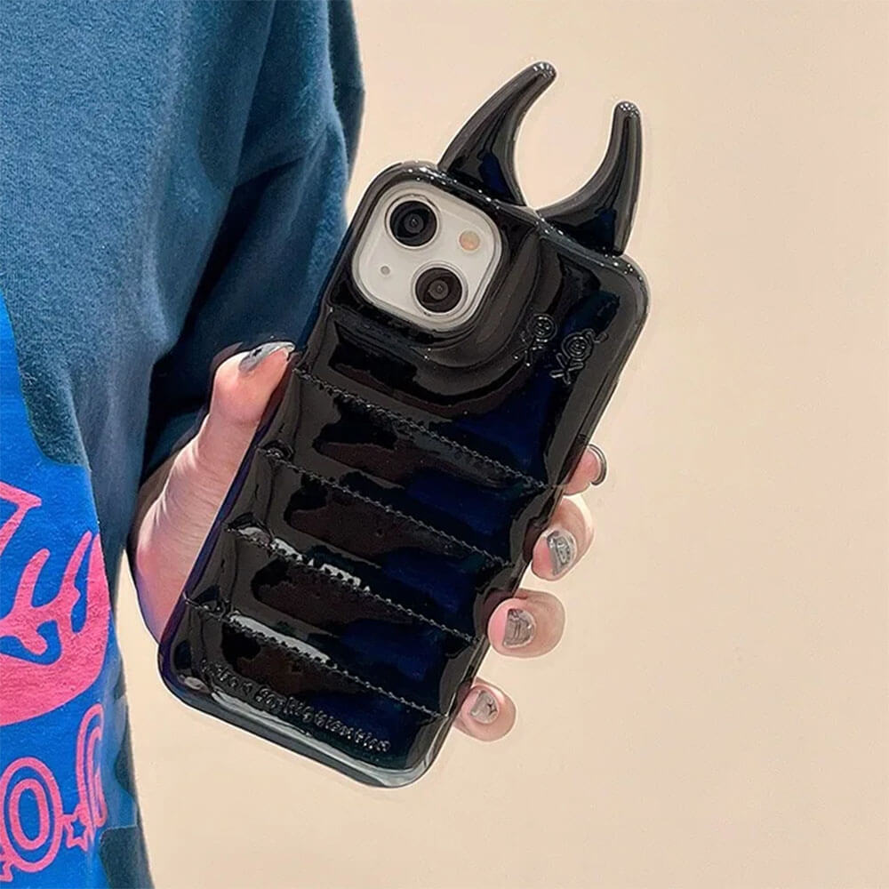 Devil Horns Puffer iPhone Case