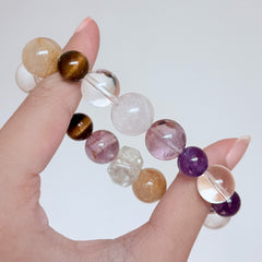 Amethyst, Blue Apatite, Citrine & Clear Quartz Chakra Balance Bracelet