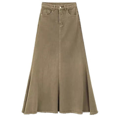 Fairy Grunge Denim Maxi Skirt