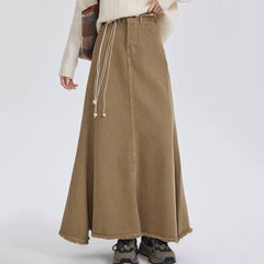Fairy Grunge Denim Maxi Skirt