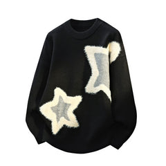 Star Patch Aesthetic Knit Pullover