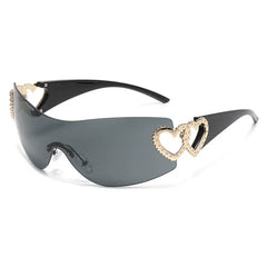 Rimless Gradient Wraparound Sunglasses