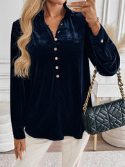 Velvet V-neck Shirt