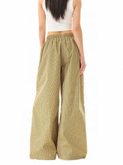 Indie Aesthetic Green Plaid Pants