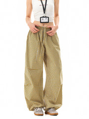 Indie Aesthetic Green Plaid Pants