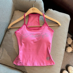 Leo Zodiac Sign Y2K Rhinestone Top