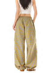 Indie Aesthetic Green Plaid Pants