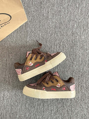Coffee Cream Brown Star Sneakers