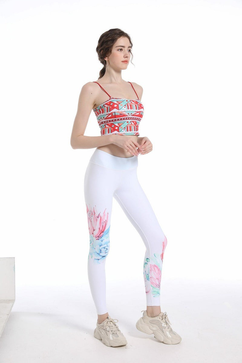 Flower print button short sleeve sheer mesh see through pant set