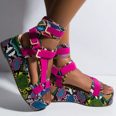 Casual Hollowed Out Patchwork Printing Solid Color Round Shoes