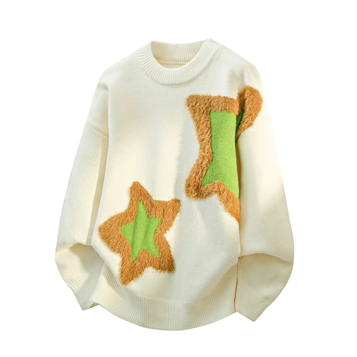 Star Patch Aesthetic Knit Pullover
