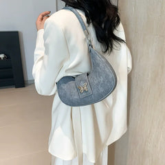 Gradient metal button crossbody purses handbag