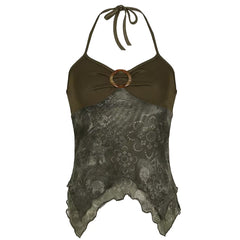 Indie Aesthetic Lace Halter Top