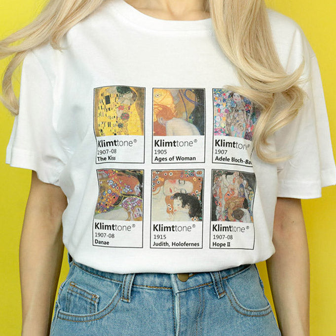 KlimtTone T-Shirt, Beige & White