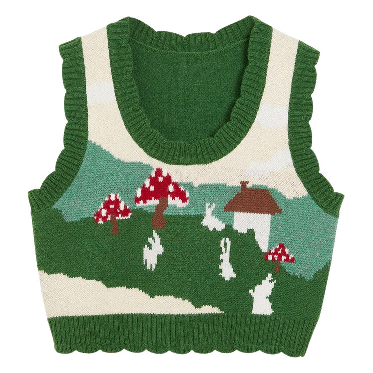 Mushroom Aesthetic Knit Vest – OBEEY