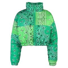 Paisley Patchwork Puffer Jacket