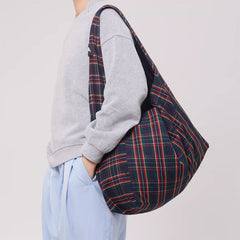 Preppy Style Plaid Tote Bag