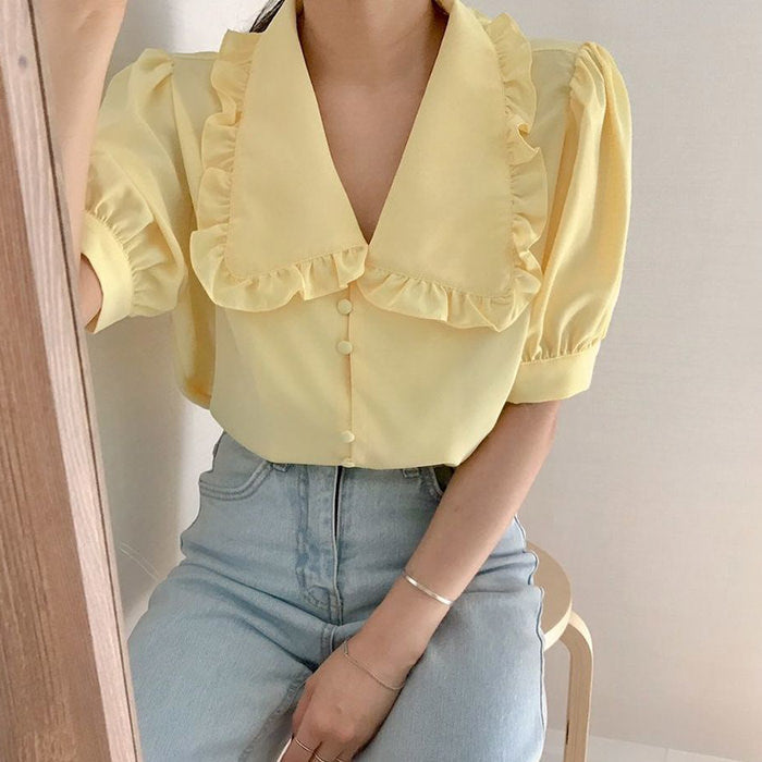 Soft Girl Frill Collar Blouse