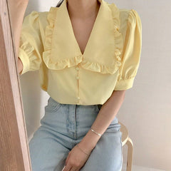 Soft Girl Frill Collar Blouse