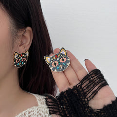 Multicolor rhinestone stud earrings