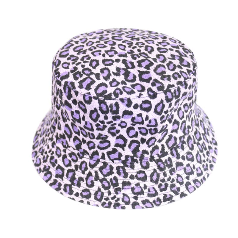 Sombrero de pescador de doble cara con estampado de leopardo