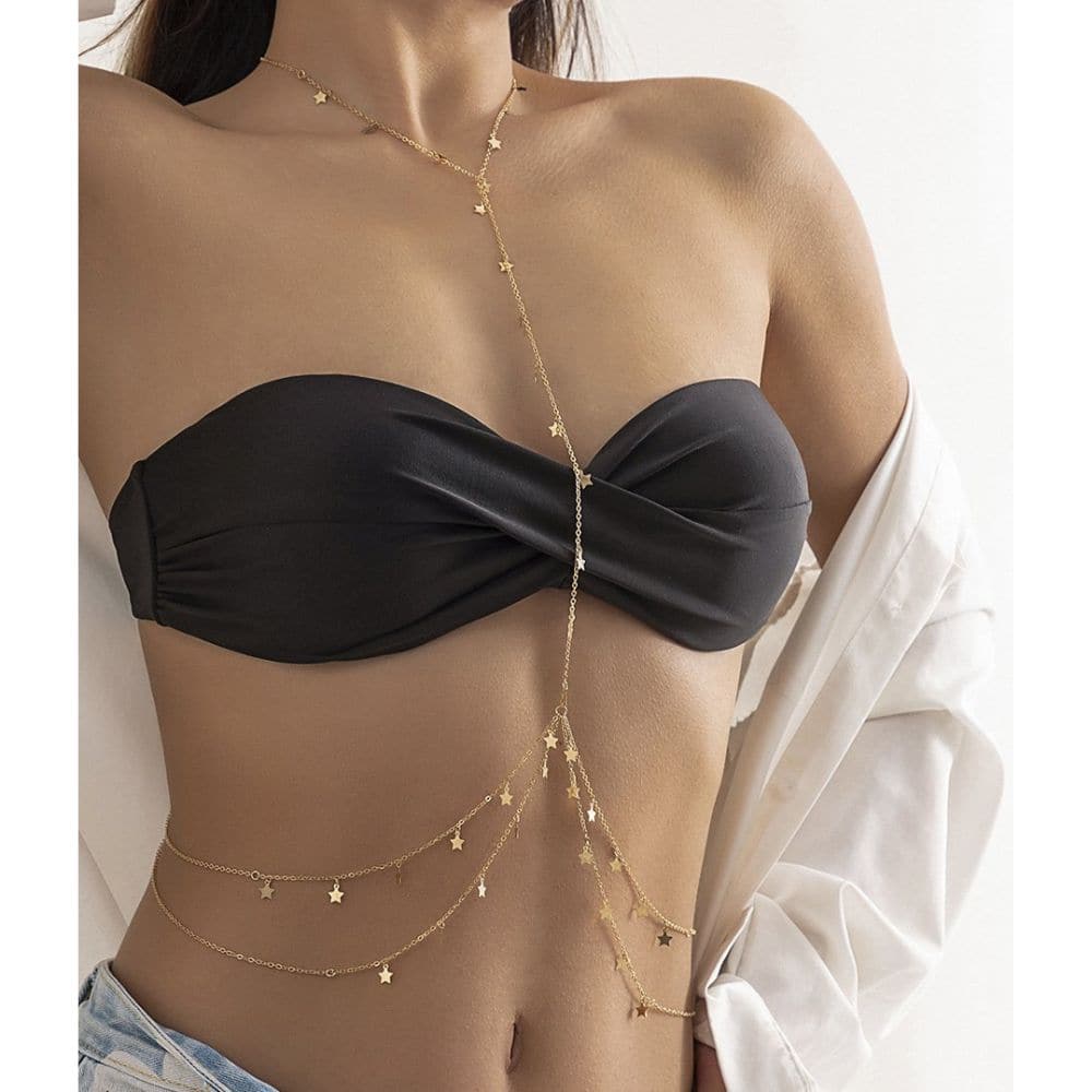 Star pendant layered body chain