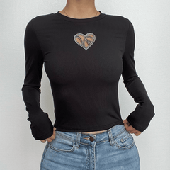 Hollow out ribbed long sleeve self tie backless crop top