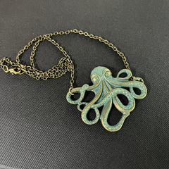 Octopus pendant chain necklace