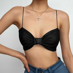 Crop-Top mit geknotetem Camisole 