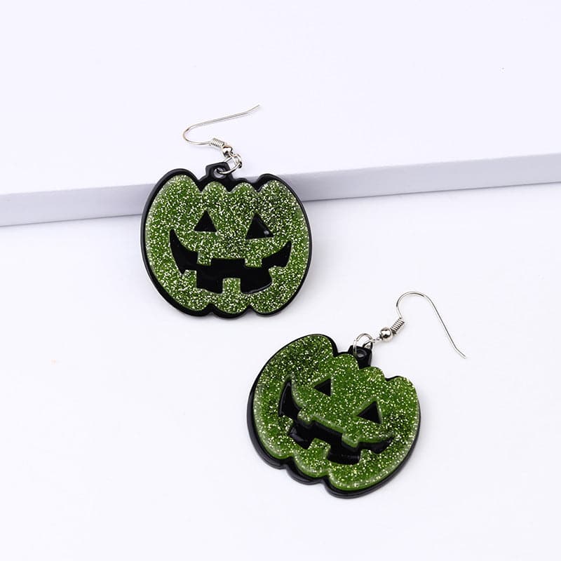 Pumpkin shape pendant drop earrings