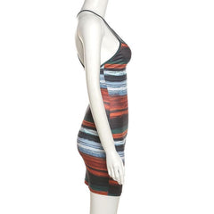 Multicolor cross cami bodycon dress