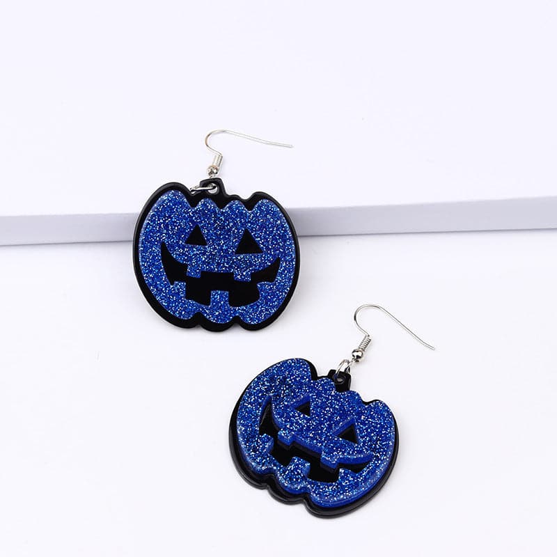 Pumpkin shape pendant drop earrings