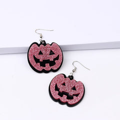 Pumpkin shape pendant drop earrings