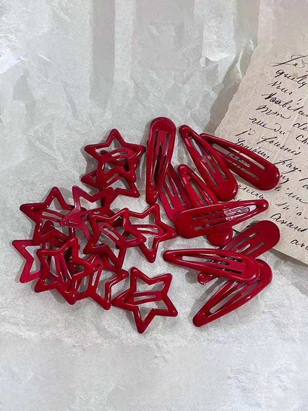 1pc Red Star Pattern Hair Clip