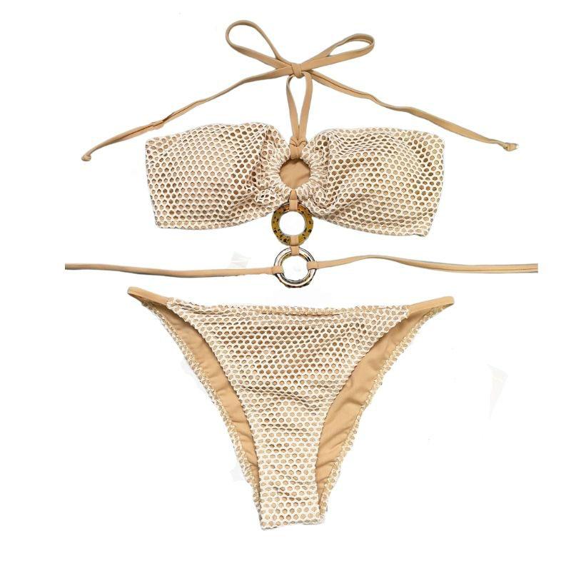 Neckholder-Bikini mit O-Ring zum Selbstbinden 