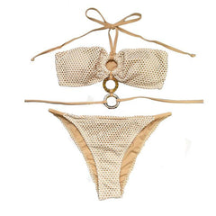 Neckholder-Bikini mit O-Ring zum Selbstbinden 