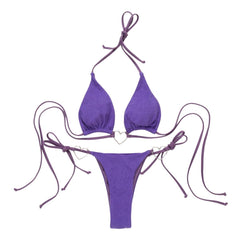 Neckholder-Bikini mit O-Ringen zum Selbstbinden, rückenfrei