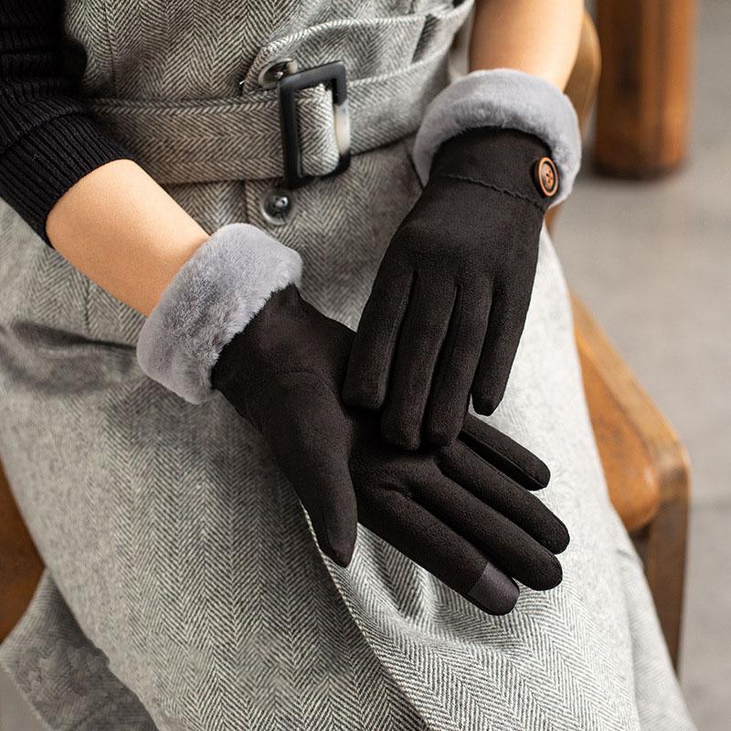 Guantes con botones suaves y resistentes al viento para pantallas táctiles 