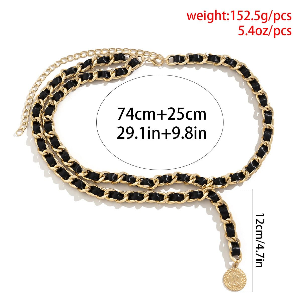 Stitch contrast waist chain