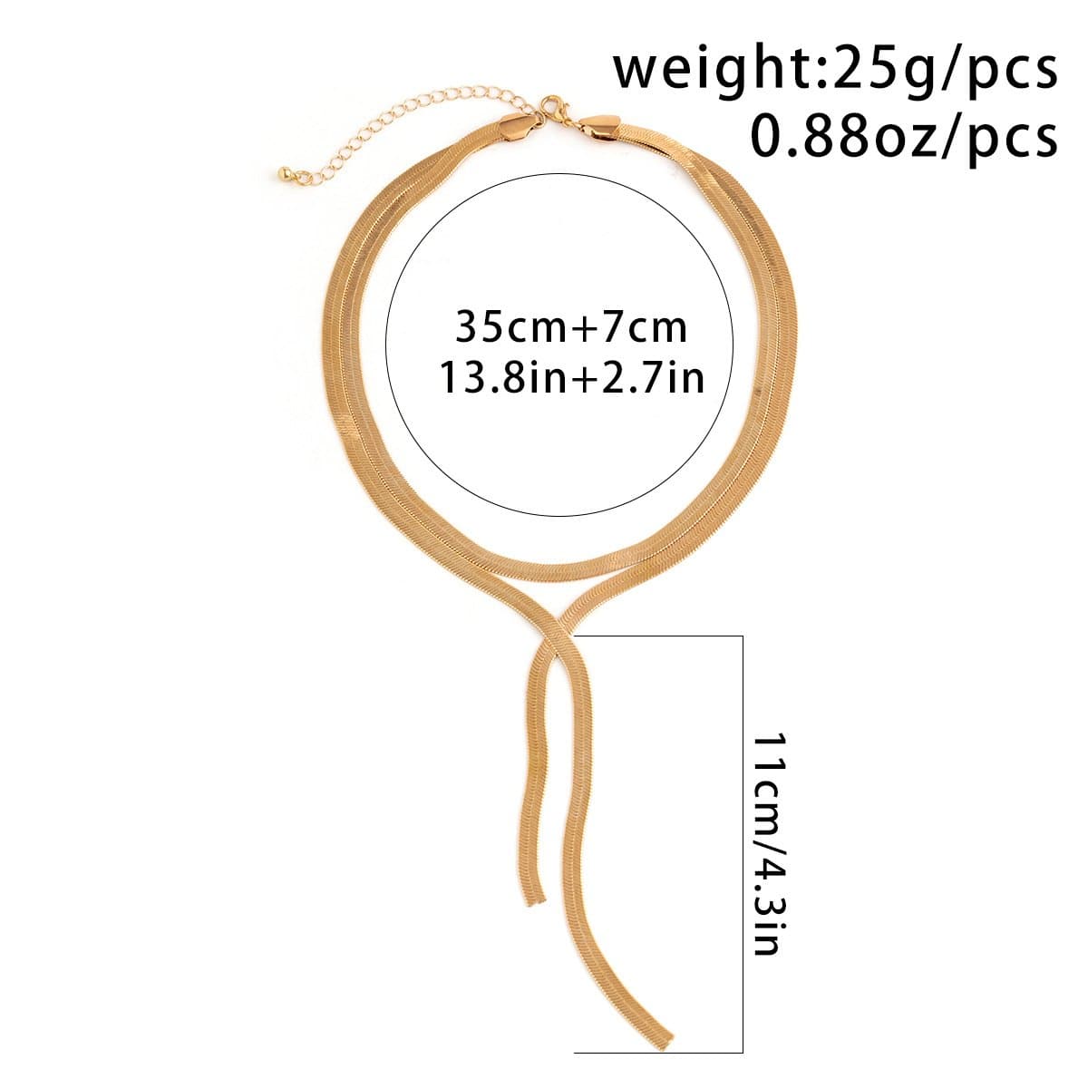 Mehrreihige Choker-Halskette mit Schlangen-Kreuz 