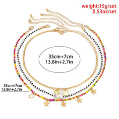 Multicolor 4 pcs star choker necklace