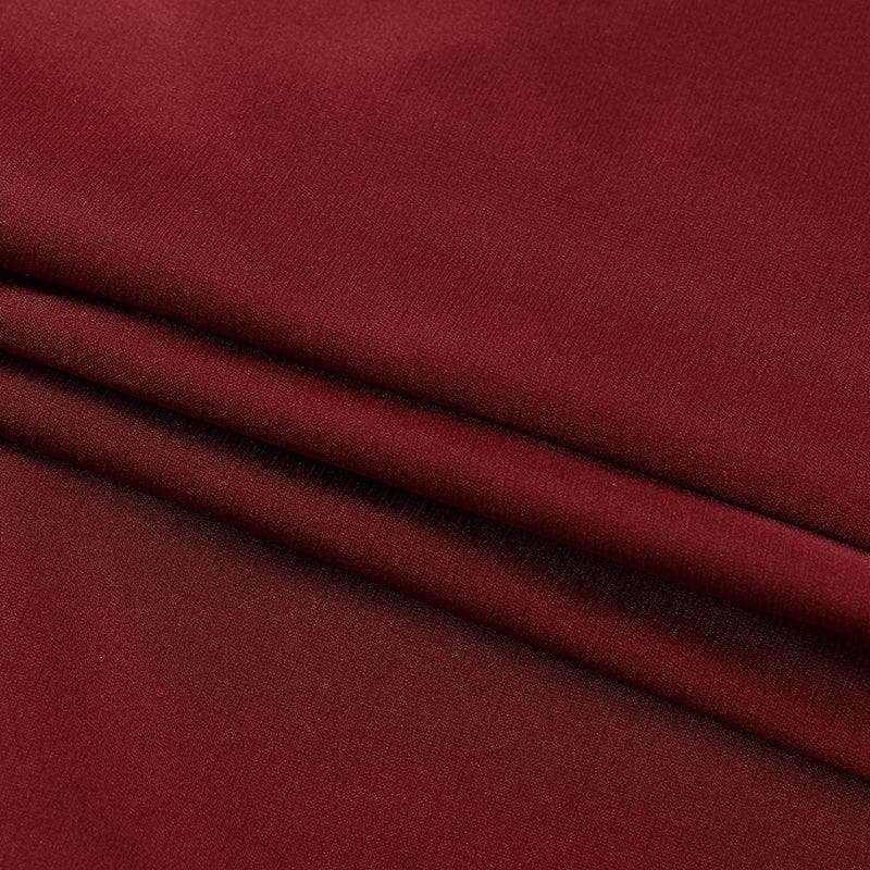 Einfarbiges, gerüschtes Midikleid aus Satin mit One-Shoulder-Schlitz