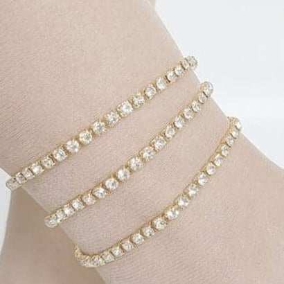 Rhinestone layered anklet