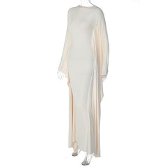 Solid long sleeve crewneck maxi dress